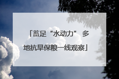 蓄足“水动力” 多地抗旱保粮一线观察