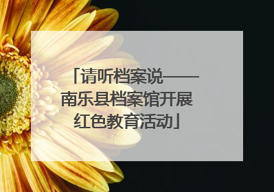 请听档案说——南乐县档案馆开展红色教育活动