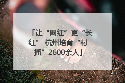 让“网红”更“长红” 杭州培育“村播”2600余人