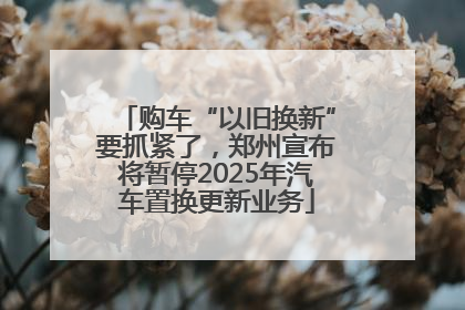 购车“以旧换新”要抓紧了，郑州宣布将暂停2025年汽车置换更新业务