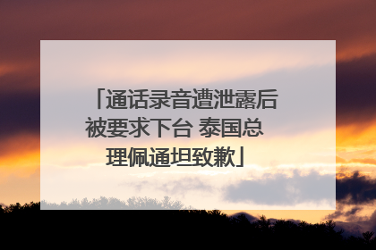 通话录音遭泄露后被要求下台 泰国总理佩通坦致歉