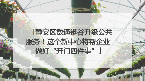 静安区数通链谷升级公共服务！这个新中心将帮企业做好“开门四件事”