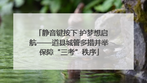 静音键按下 护梦想启航——道县城管多措并举保障“三考”秩序