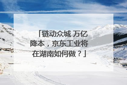 链动众城 万亿降本，京东工业将在湖南如何做？