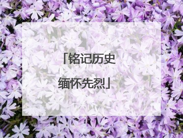 铭记历史 缅怀先烈
