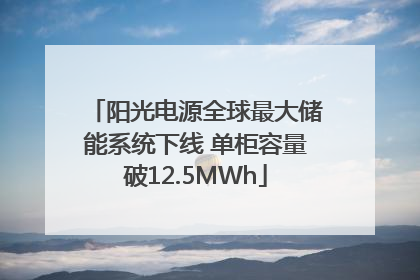 阳光电源全球最大储能系统下线 单柜容量破12.5MWh