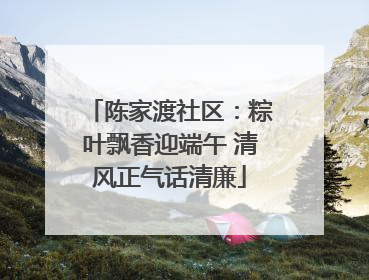 陈家渡社区：粽叶飘香迎端午 清风正气话清廉