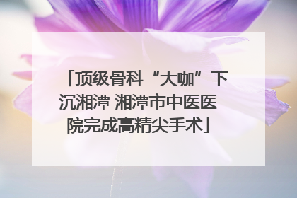 顶级骨科“大咖”下沉湘潭 湘潭市中医医院完成高精尖手术