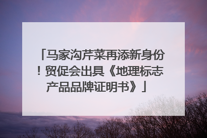 马家沟芹菜再添新身份！贸促会出具《地理标志产品品牌证明书》