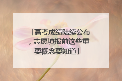 高考成绩陆续公布，志愿填报前这些重要概念要知道