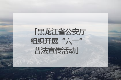 黑龙江省公安厅组织开展“六一”普法宣传活动