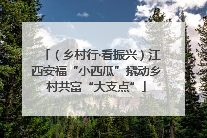 （乡村行·看振兴）江西安福“小西瓜”撬动乡村共富“大支点”