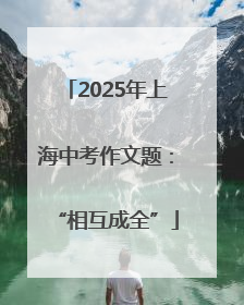 2025年上海中考作文题：“相互成全”